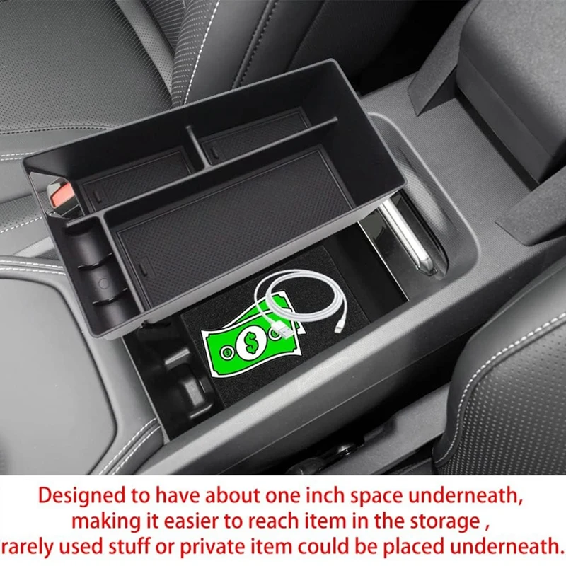 Armrest Storage Box Organizer Center Console Tray For Mustang Mach-E-Interior Replacement Spare Parts