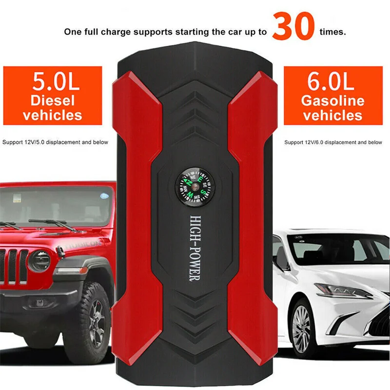 99800mAh Car Jump Starter Power Bank 200-600A Portable Charger Car Booster 12V Auto Starting Device Emergency Battery Start