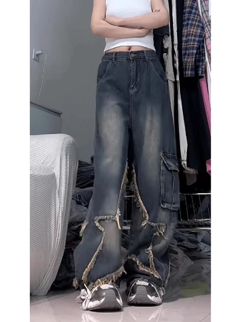Women's Y2k Cargo Jeans Baggy Harajuku 90s Aesthetic Star