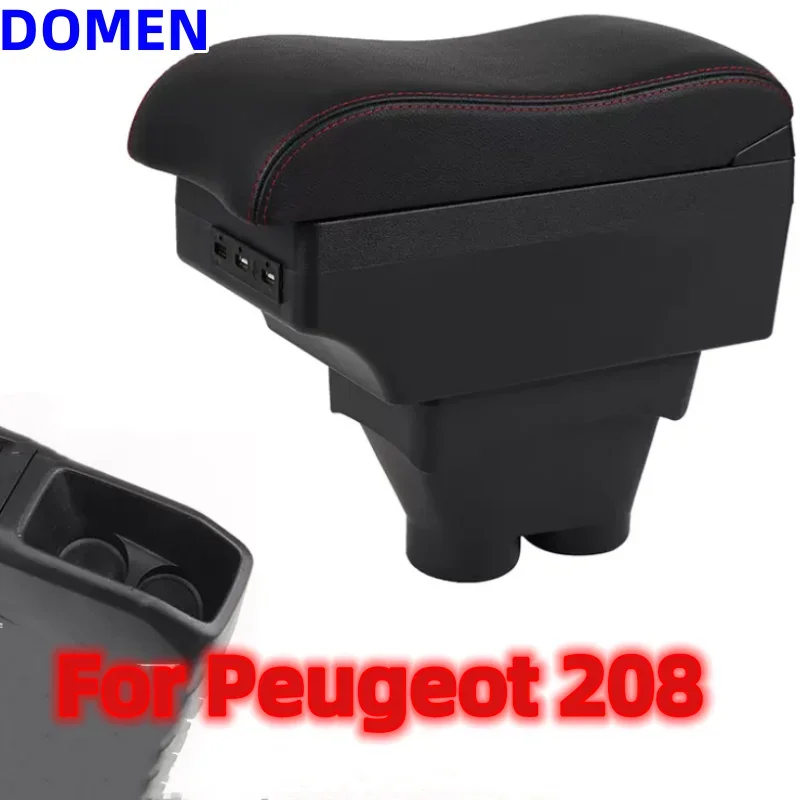 

For Peugeot 208 armrest box 208 armrest box dedicated storage box armrest modified USB charging ashtray multi-function 2012-2018