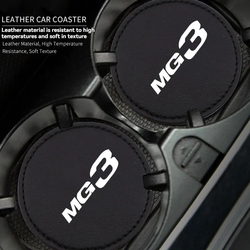2Pcs Car Coaster Mats Water Cup Bottle Anti-slip Pads Mat Waterproof with For MG 3 Car Accessories