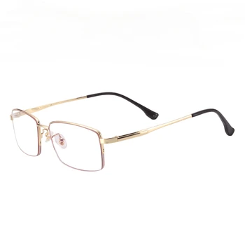 남성용 티타늄 안경테, 비즈니스 안경, 하프 프레임 광학 안경, 레트로 광학