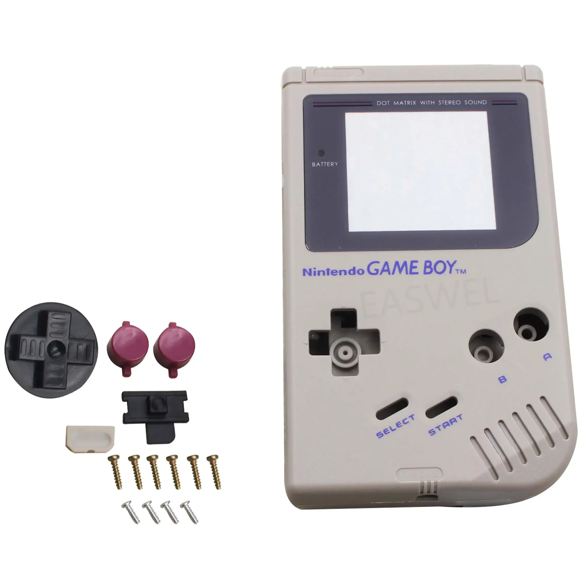 HOUSING GREY SHELL CASING COMPLETE KIT For NINTENDO GAME BOY CLASSIC DMG-01