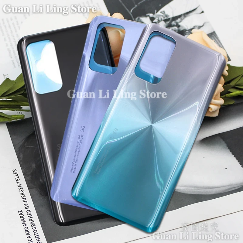 

10PCS For Xiaomi Mi 10T Pro 5G Battery Back Cover Mi 10T Rear Door Glass Panel Housing Case Glass Chassis Add Adhesive Replace