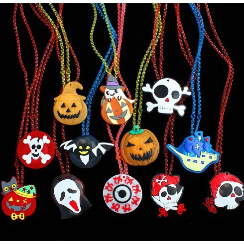 Halloween Party bevorzugen Geschenke niedlich leuchtenden Fingerring Brosche Halskette Uhr Spielzeug Kinder Souvenir Werbe geschenke Kinder Pinata Füllstoffe