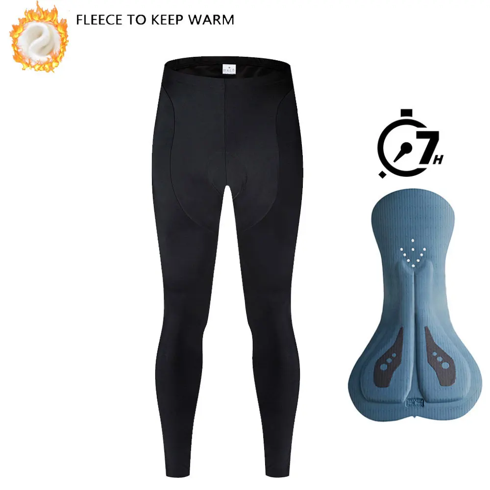Cycling Pants ELASTIC INTERFACE Gel Padded Men's Winter Thermal Fleece Mountain Bike Cycling Bib Pants Shockproof Tights