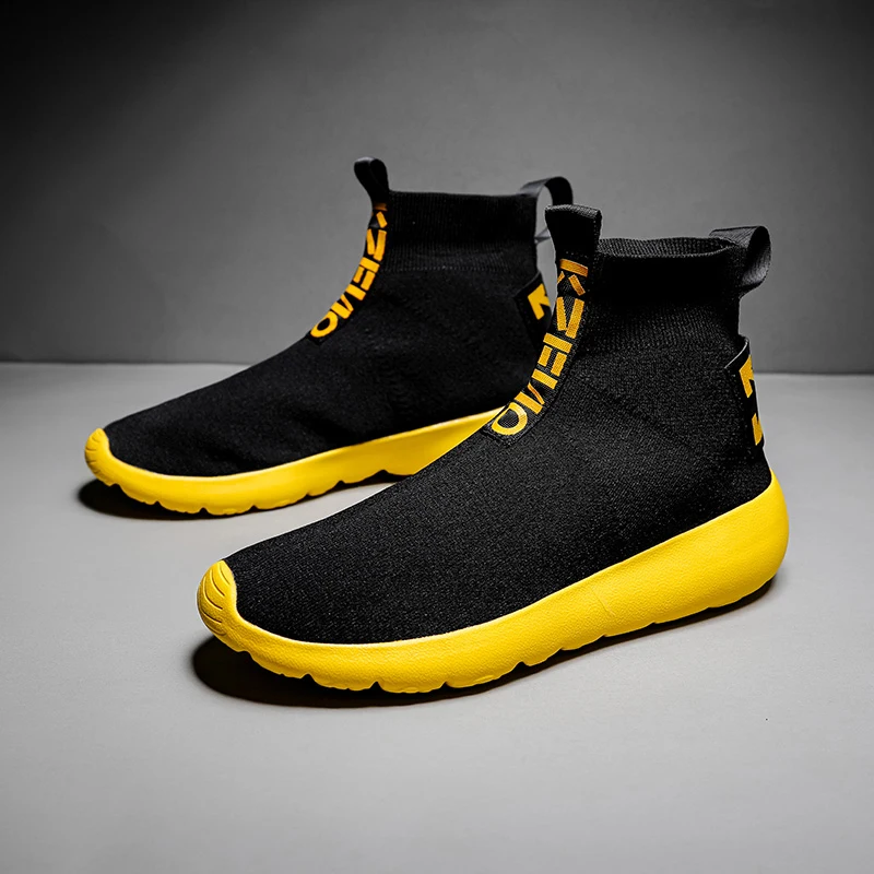 남성 캐주얼 신발 경량 양말 운동화 통기성 메쉬 워킹 신발 남성 컴포트 사계절 신발 Zapatillas Hombre