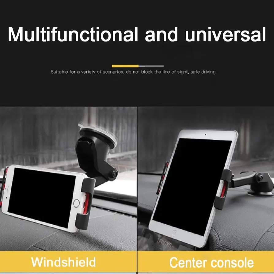 Universal 4 - 11 inch Onboard Tablet PC Stand for Samsung XiaoMi Stong Suction Tablet Car Holder for Ipad Car Lengthened Bracket