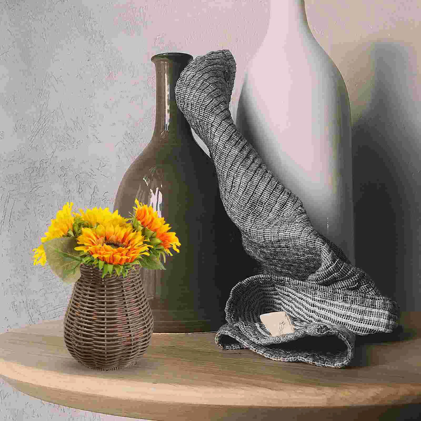 Decorative Vase Dried Flower Holder Vases Simple Flowers Imitation Rattan Basket Simulation 3