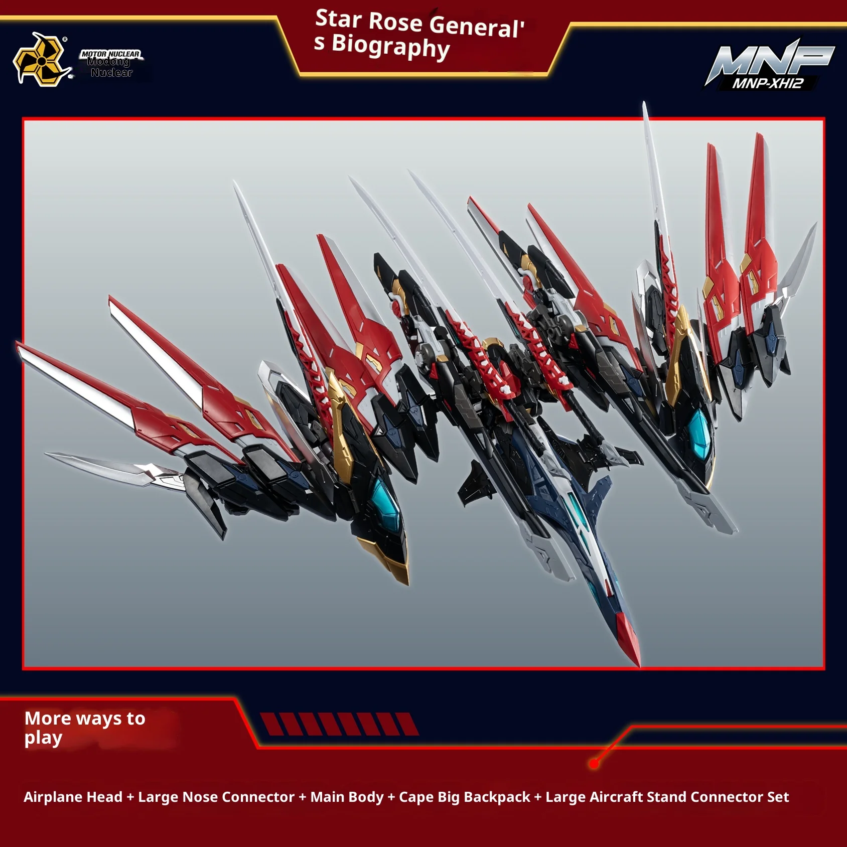 New In Stock Motor Nuclear Assemble Gan Jiang Alloy Skeleton Cloak Kite Crossing Fighter Guochuang Mecha Model