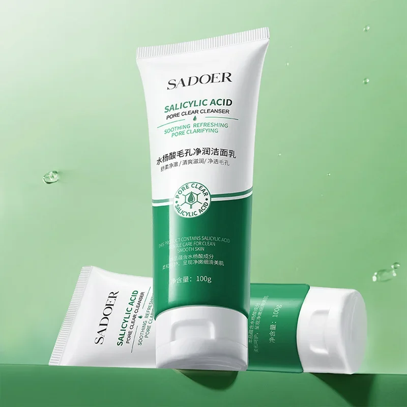 Facial Cleanser Salicylic Acid Deep Cleaning Cleanser Remove Blackheads Clarifying Pores Oil Control