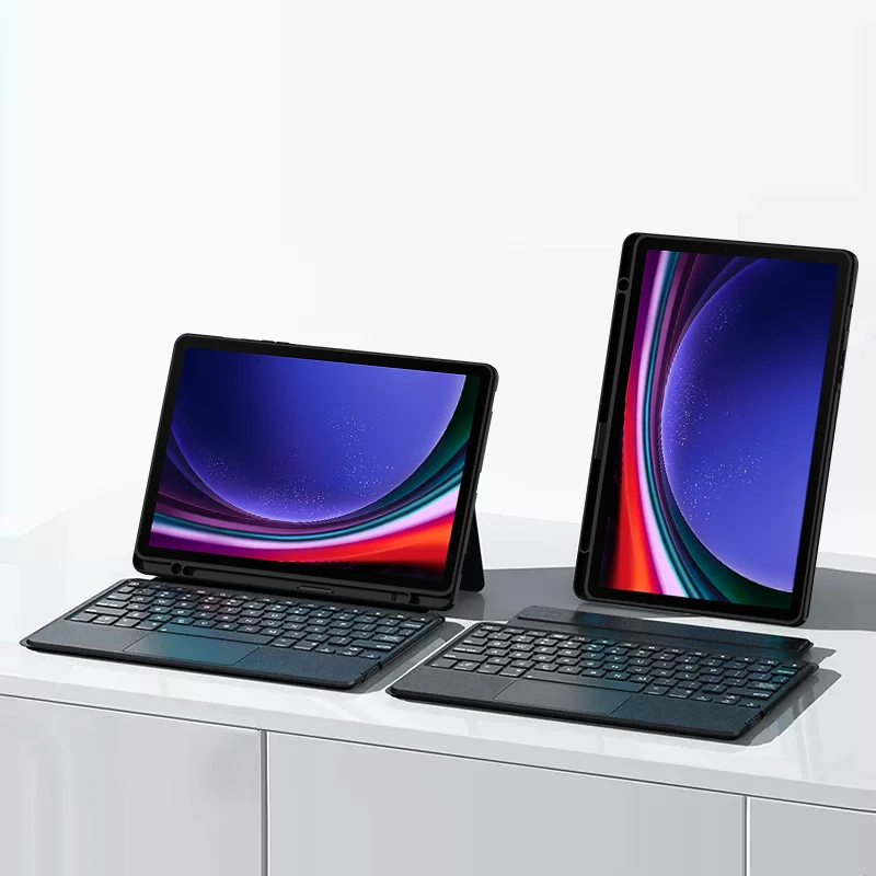 Teclado Mágico Inteligente para Samsung Galaxy Tab Capa Protetora para Tablet Português Hebraico Francês s9 11 Sm-x710 X716b X718u - Imagem 2