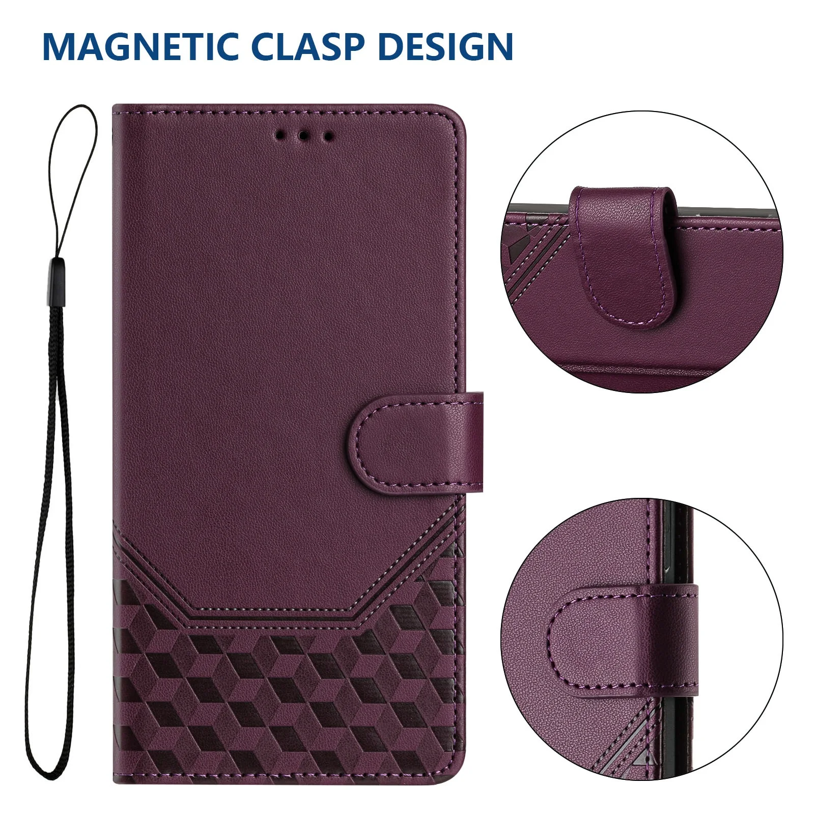 3D Leather Phone Wallet Case Book Cover