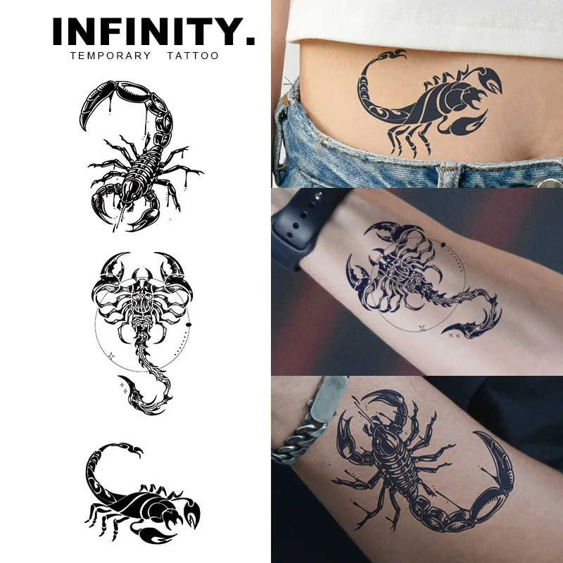 Scorpion temporary tattoo sticker waterproof magic tattoo lasts to 8-15 days fake tattoo semi permanent tattoo