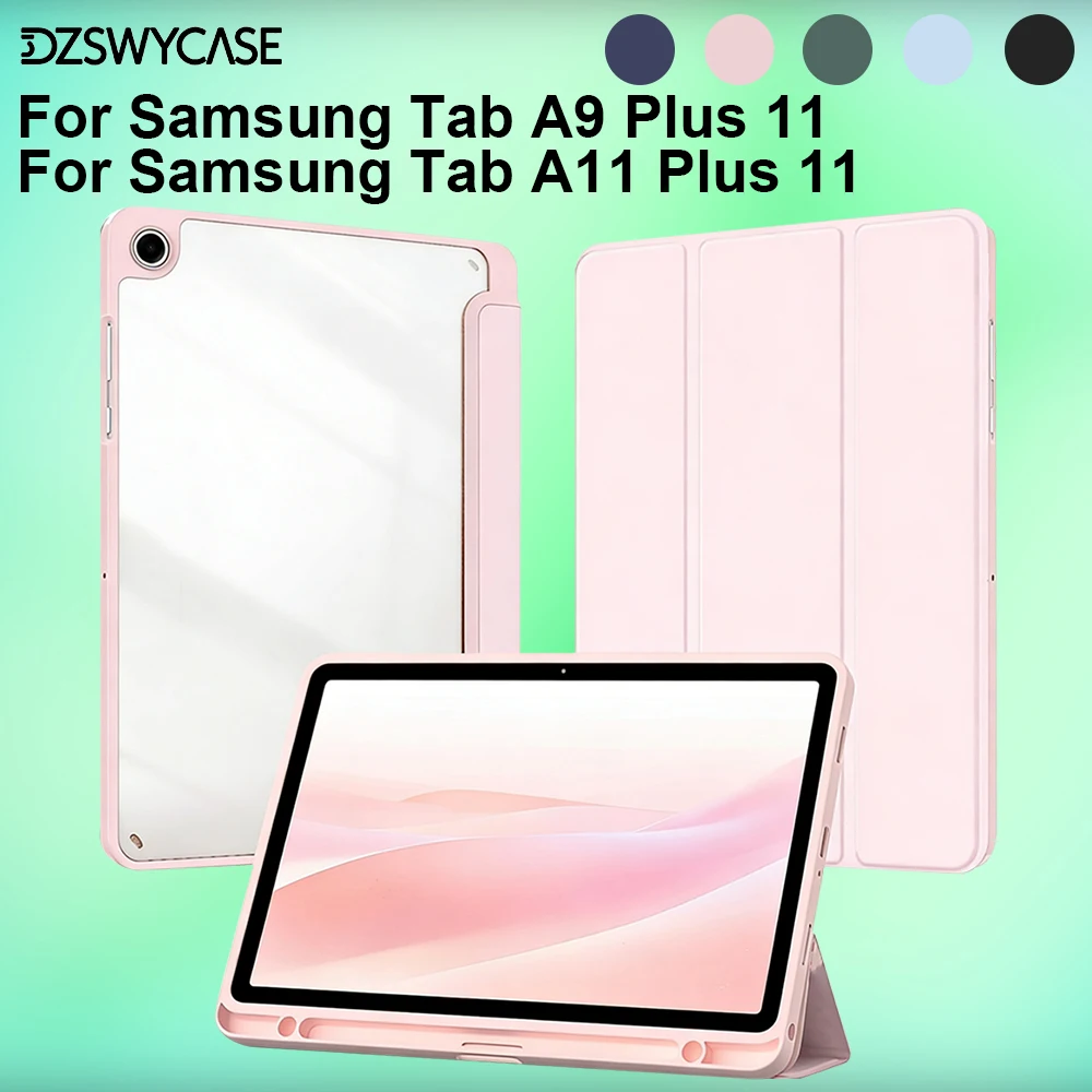Slim Lightweight Trifold Stand Tablet Case with Auto Wake/Sleep and Clear Back Cover