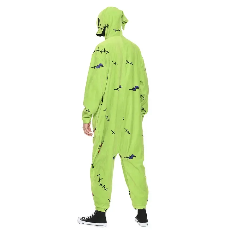 Men's Nightgown Halloween Cosplay Costumes Jumpsuit Onesies Long Sleeve Lingerie Homewear Fluffy Pajamas Loungewear Cartoon