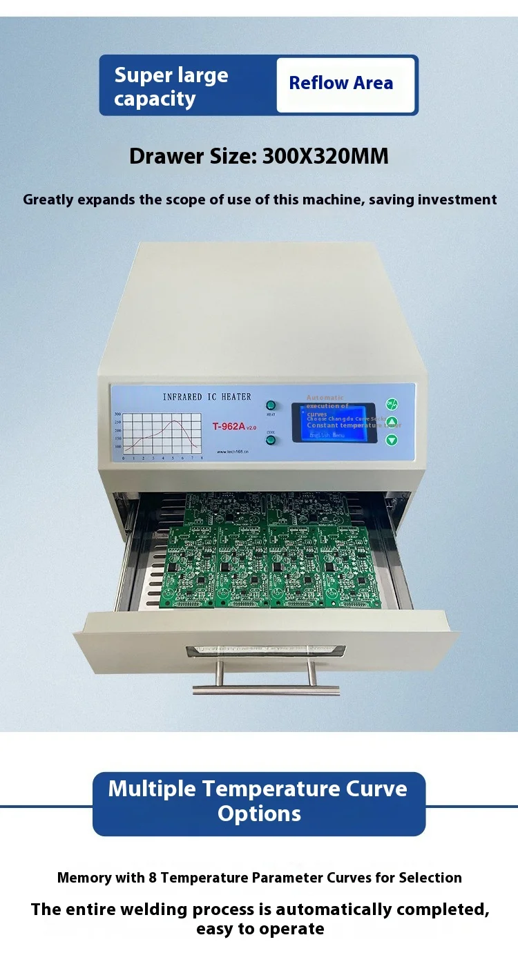 Newest T-962A V2.0 Infrared IC Heater T962A Desktop Reflow Oven BGA SMD SMT Rewo