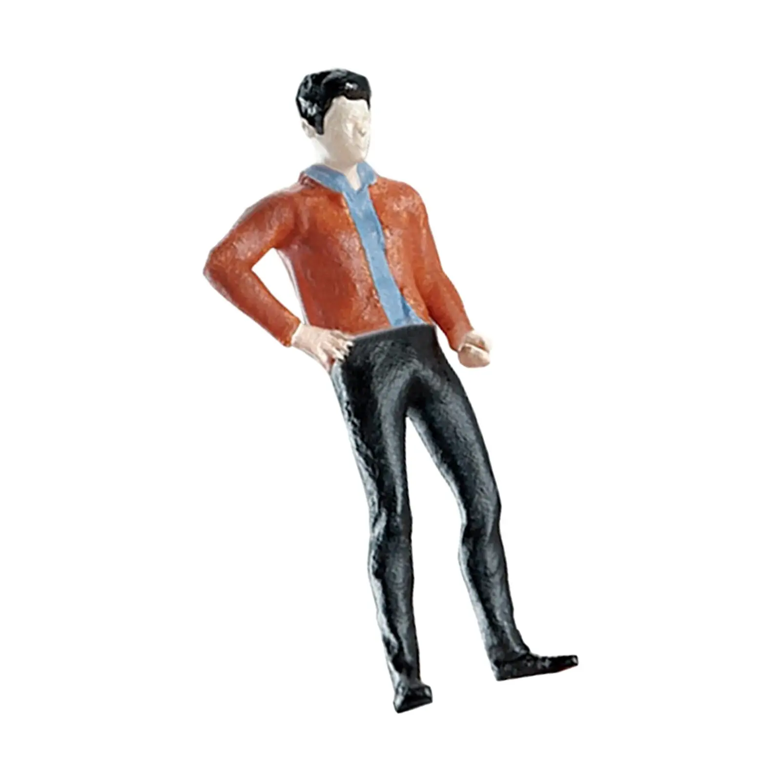 

1:64 Scale People Figurine Model Leather Jacket Male Figures Handpainted DIY Projects Tiny People Model Layout Accessories