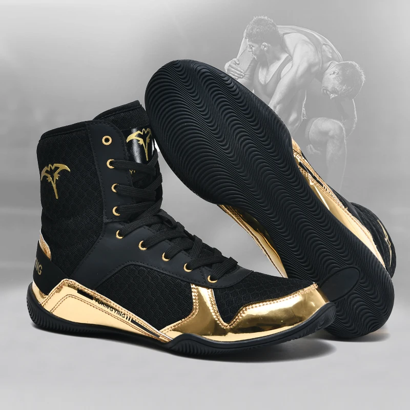 Professional Men'S Wrestling Shoes Fitness Antiskid Large 39-46 Sports Flight Boxing Shoes Men'S Training Sports Boxing Shoes