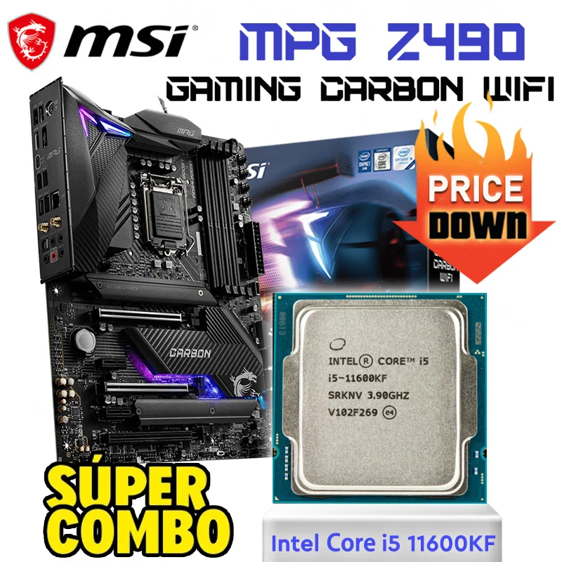 Intel Core I5 11600kf Cpu Combo I5 Msi Mpg Z490 Gaming Carbon Wifi