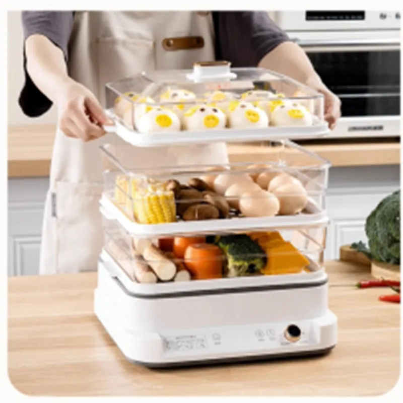 Electric Steamer Household Multi-Functional Three-Layer Large Capacity Steam Pot Cooking One Can Book a Small Breakfast Machine 4