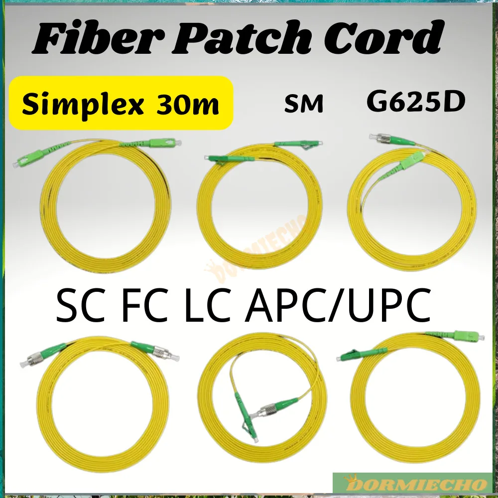 

Brand New 30m Simplex Fiber Patch Cord SC LC FC APC/UPC Connector SM Factory Price IL within 0.3dB Jumper Factory Direct Sale