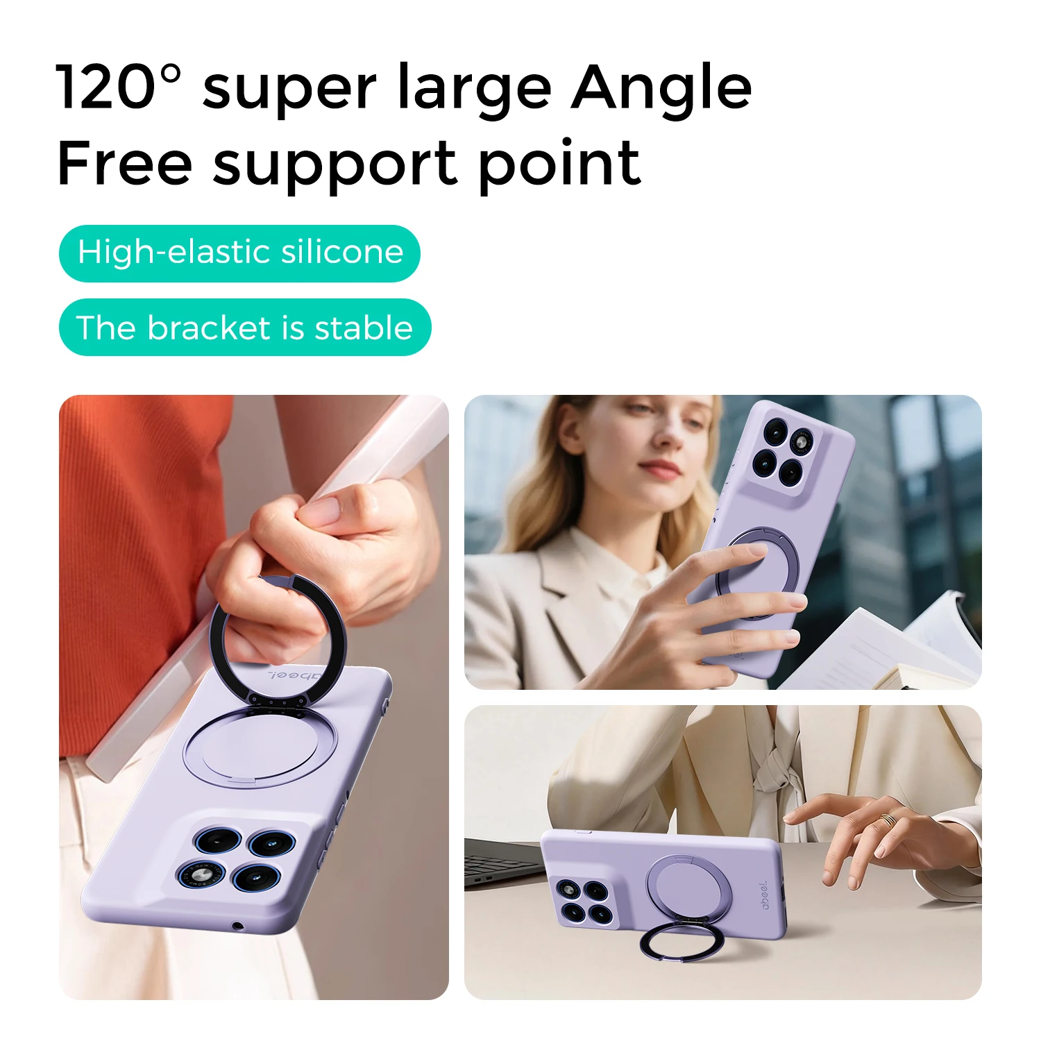 Premium Silicone Magnetic Stand Case - Skin-Feel Liquid Silicone Cover