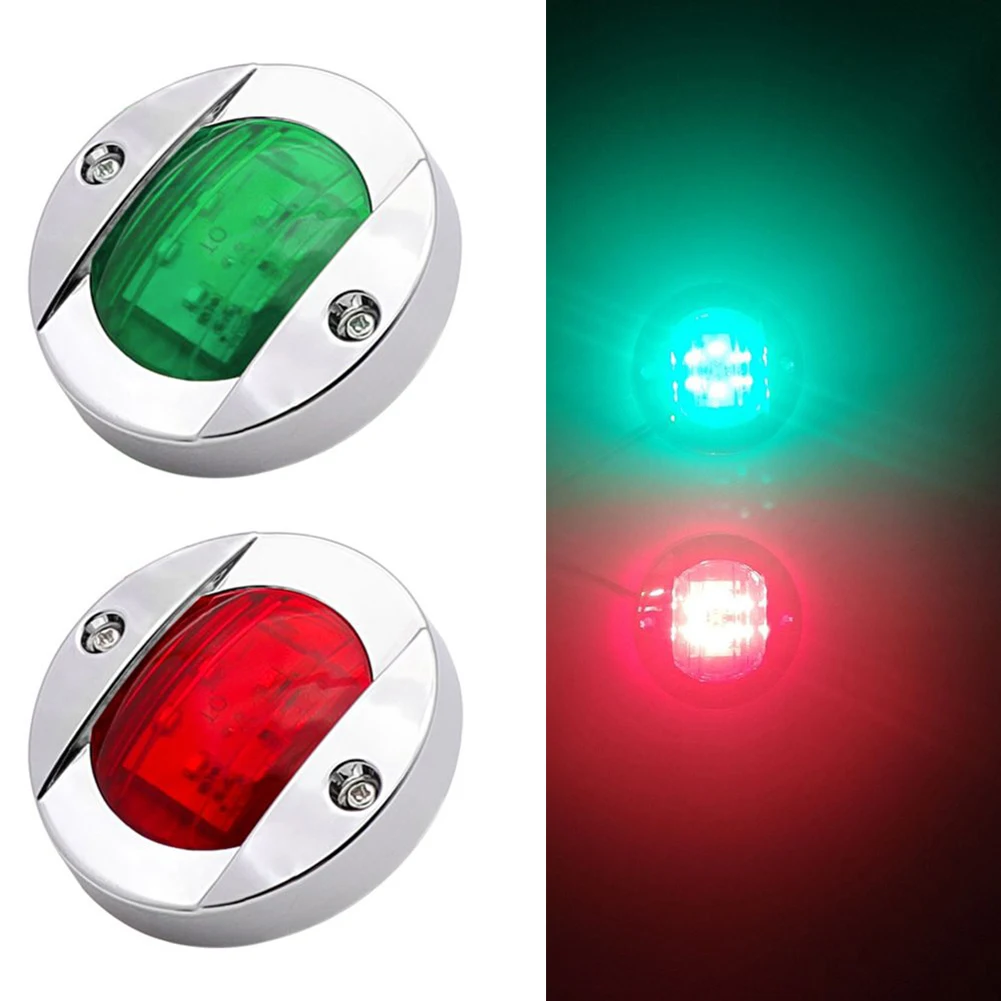 2pcs Red Green Navigation Boat Light Universal Boat Truck ABS LED 12V Yacht Stern Signal Lamp Marine Lights Boat Parts Accessory