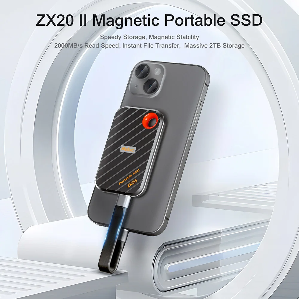 Netac Magnetic External SSD 2000MB/S 512GB 2TB 1TB USB3.2 Gen2 Type C For Iphone LaptopPC