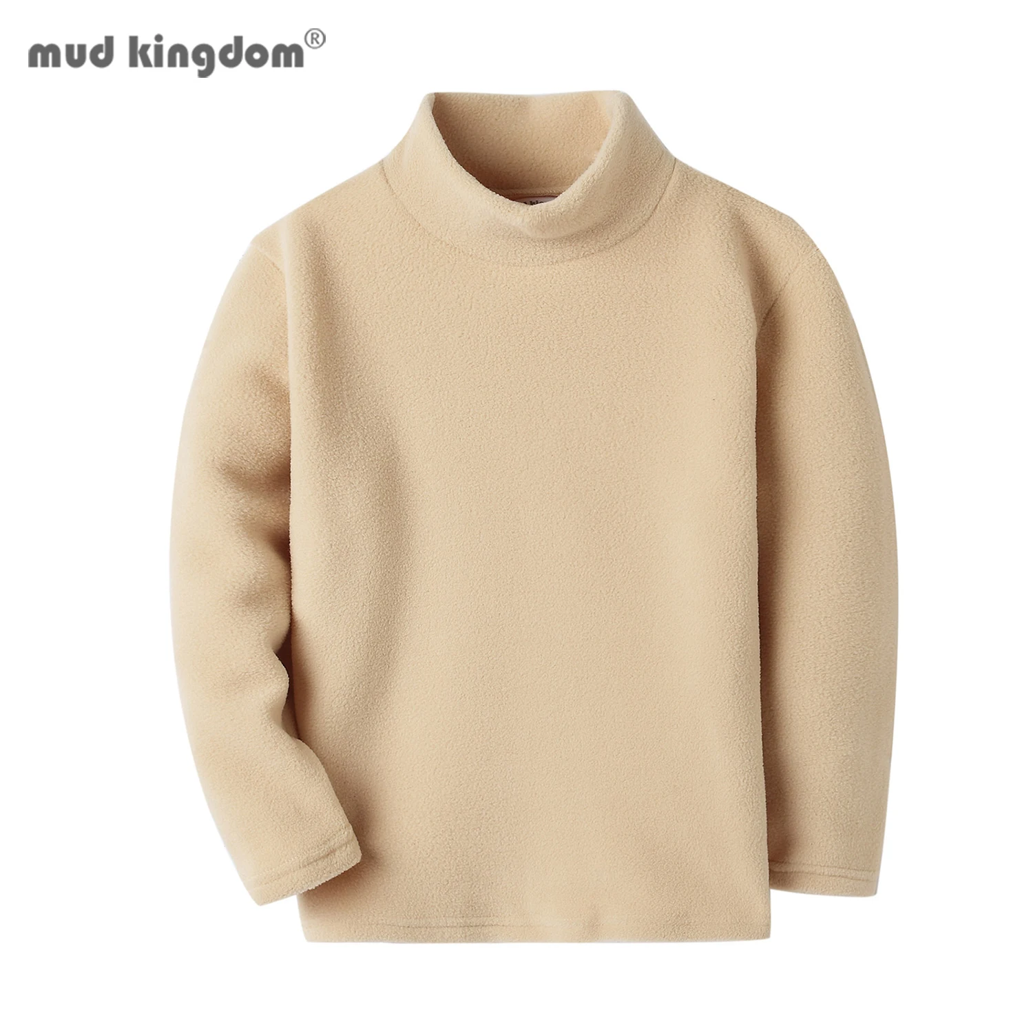 Mudkingdom kids fleece shirts warm boys girls turtleneck t-shirts solid long sleeve thermal pullover tops fall winter clothes t shirt cotton t shirt kids t shirt girls t shirt girls tee shirt thermal underwear shirts