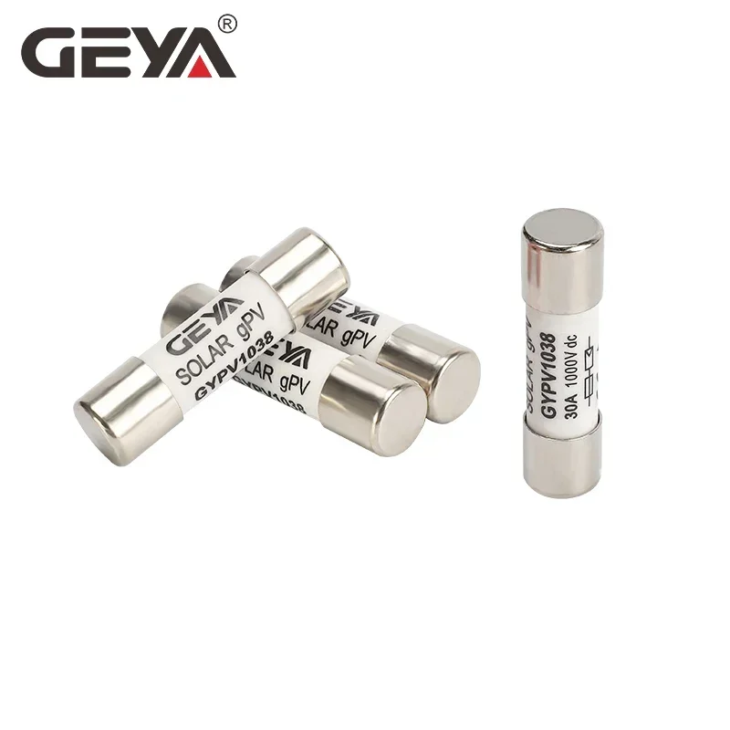Glass Tube Fuses 10PCS GEYA Solar DC 1000V PV Fuses Links 10A-30A High Voltage for Solar System Protection Size 10*38mm