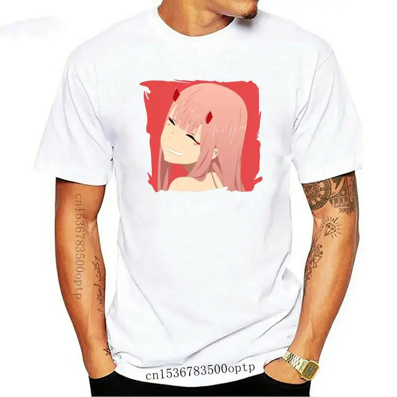 

New Fun Baka, Zero Two, Darling In The Franxx T Shirt, Manga Tee Anime T-shirt Graphic Funny Print Cotton Tshirt Summer Top Tees