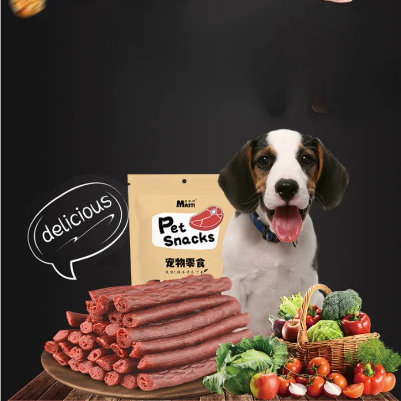 500g Pet Snacks Dog Beef Strips Puppy Teeth Training Snacks Dog Interactive Reward Teething Stick Calcium Supplement