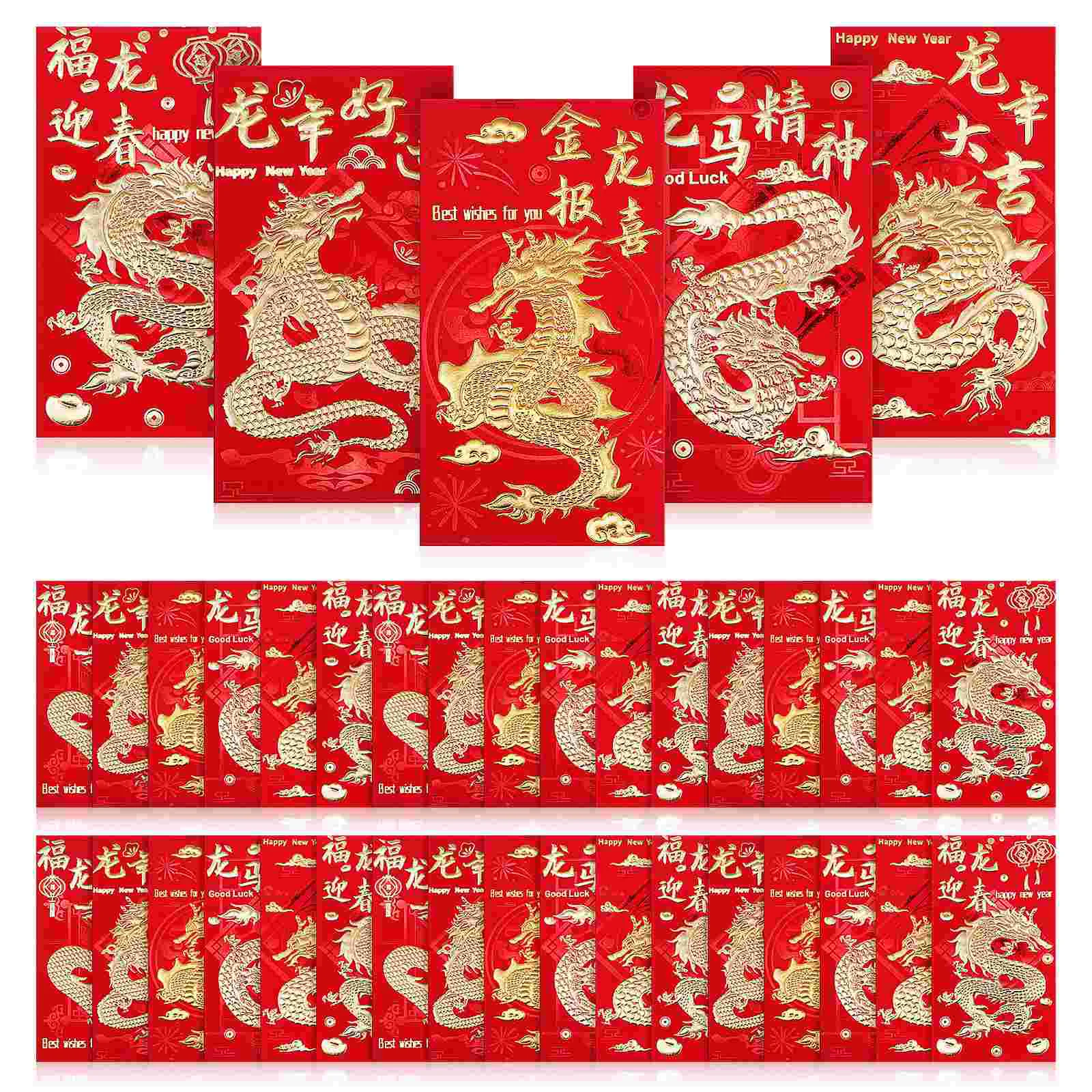 New Year Red Envelope Money Pockets Money Bag for Party Wedding Spring Festive Red Packets Paper Mixed Style kraft string envelope vintage file folder project pockets button string tie closure file jacket document organizer office