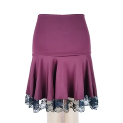 Gothic Lace Patchwork Skirt Women Casual Sexy Mini Dark Y2K Aesthetic Slim High Waist Harajuku Skirt