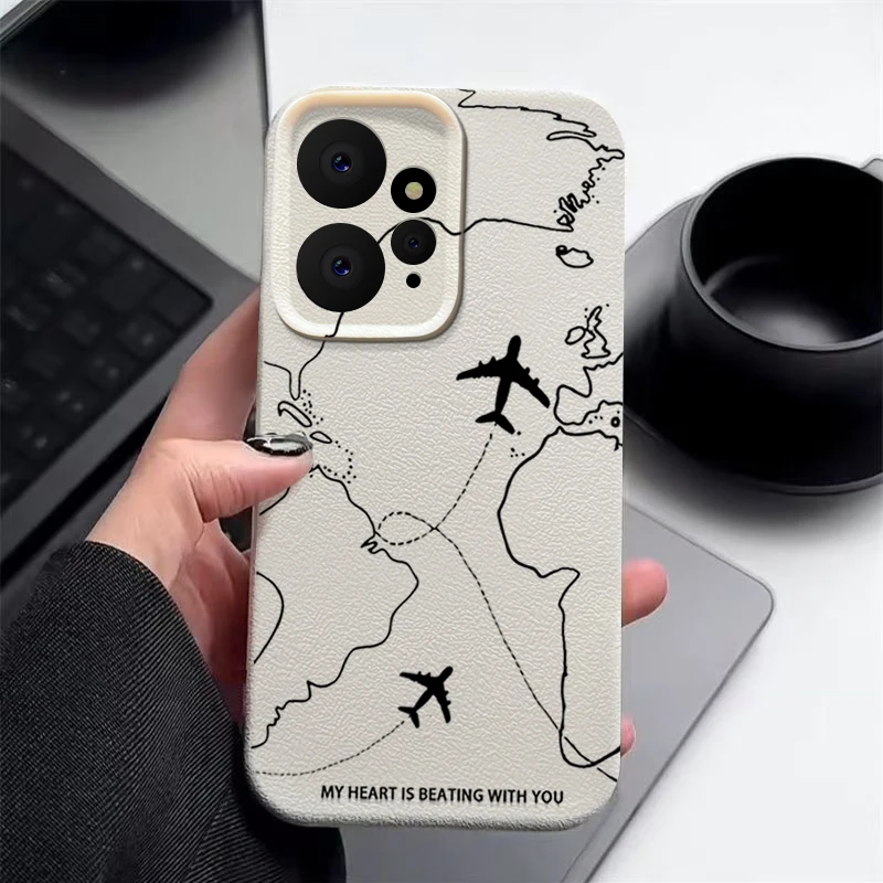 Leather Texture Air Route Pattern Phone Case - Premium TPU Soft Cover