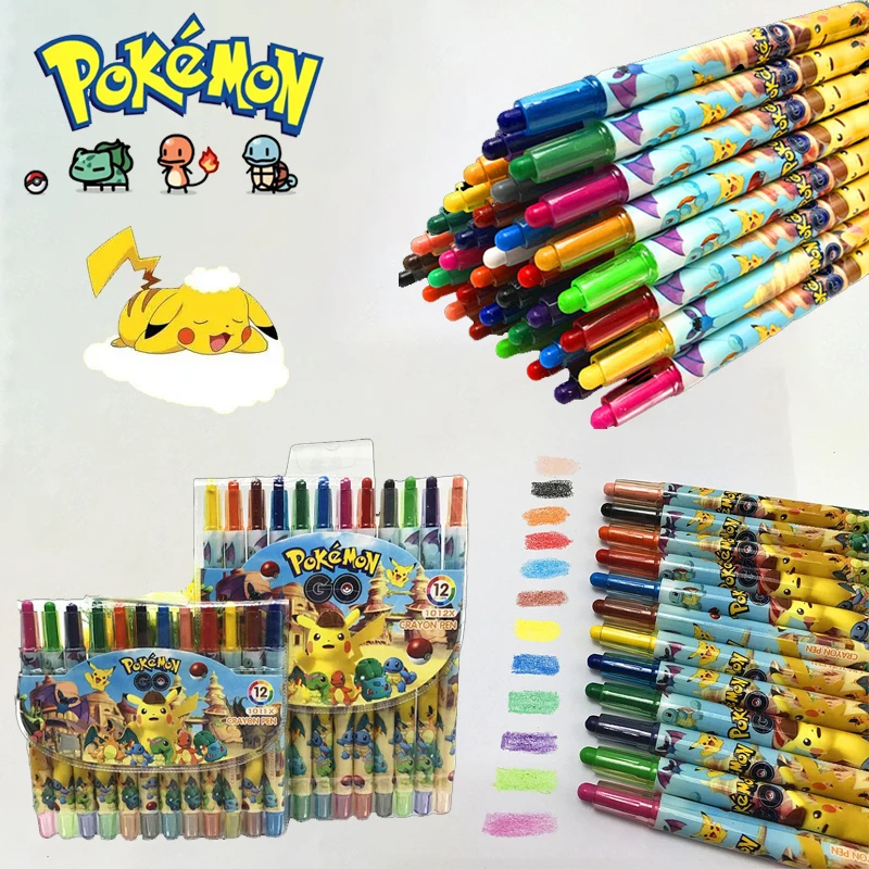 Pokemon 12-Color Twist Crayon Set