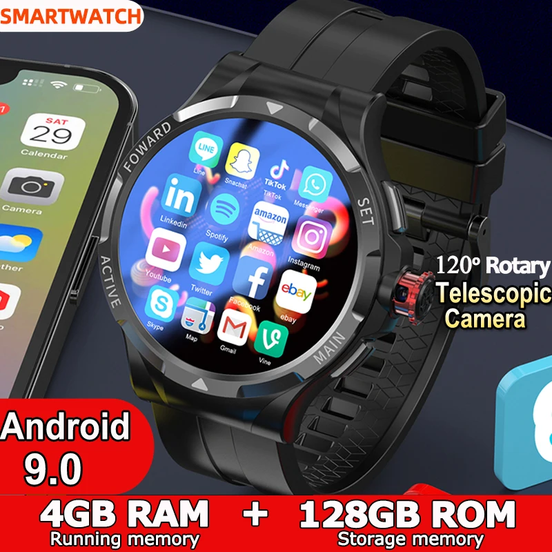 Reloj-inteligente-con-Android-9-0-dispositivo-con-pantalla-redonda-de ...