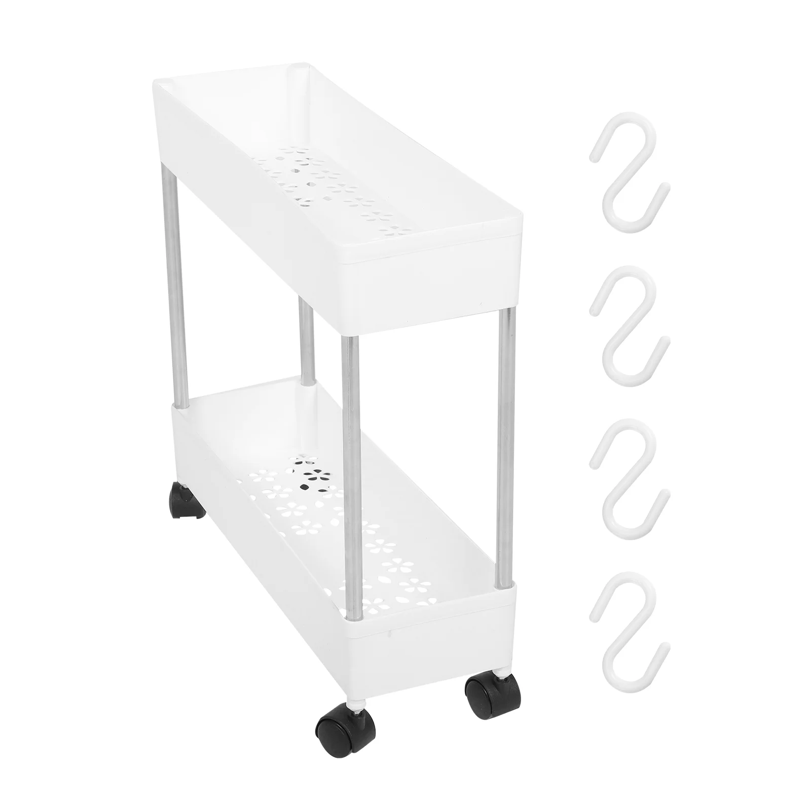 

1pc Creative Movable Storage Rack Movable Trolley Rack Movable Trolley Stand