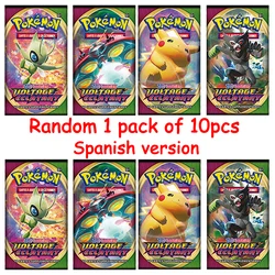Cartes Pokémon espagnol/anglais Mega Energy, brillantes, jeu de Collection, 10 pièces 