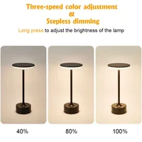 Vintage Metal LED Desk Lamp Touch Control Adjustable Brightness Rechargeable Portable Office Bedroom Living Room Bar Ambient - Image 3