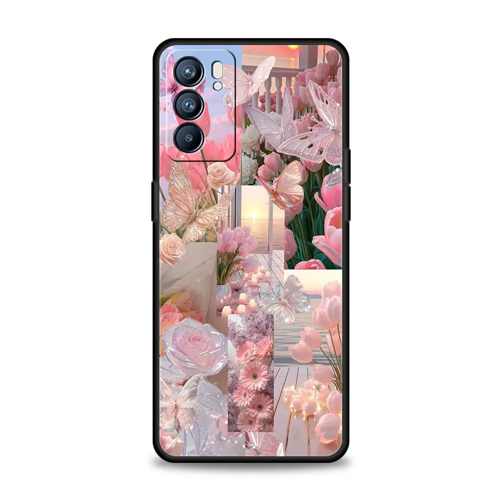 Pink Tulip Flower Love Heart Design Phone Case Cover
