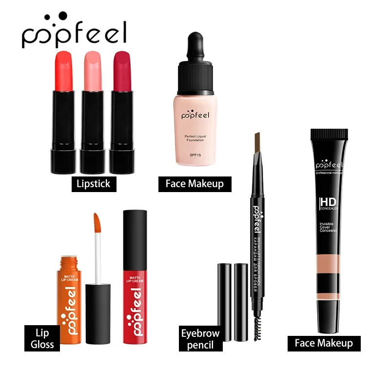 Best-Selling Popfeel Make Up Kit Full Set All in One Eyebrow Eyeliner Lipstick Lip Gloss Tint Concealer Luxe Sets Gift Women New 1 Best-Selling Popfeel Make Up Kit Full Set All in One Eyebrow Eyeliner Lipstick Lip Gloss Tint Concealer Luxe Sets Gift Women New 1
