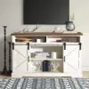 Farmhouse Coffee Bar Cabinet - Sliding Barn Door Kitchen Sideboard Buffet Storage Cabinet 3