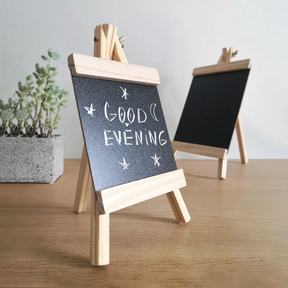 Small Chalkboard Signs with Stand, Rustic Wooden Tabletop Chalk