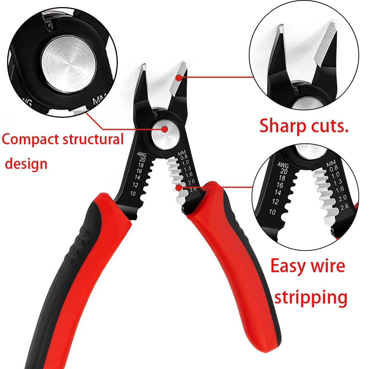자동 크림핑 와이어 도구 핸드 커터 케이블 도구 스트리퍼 플라이어 스트리핑 전기 기술자 수리 도구