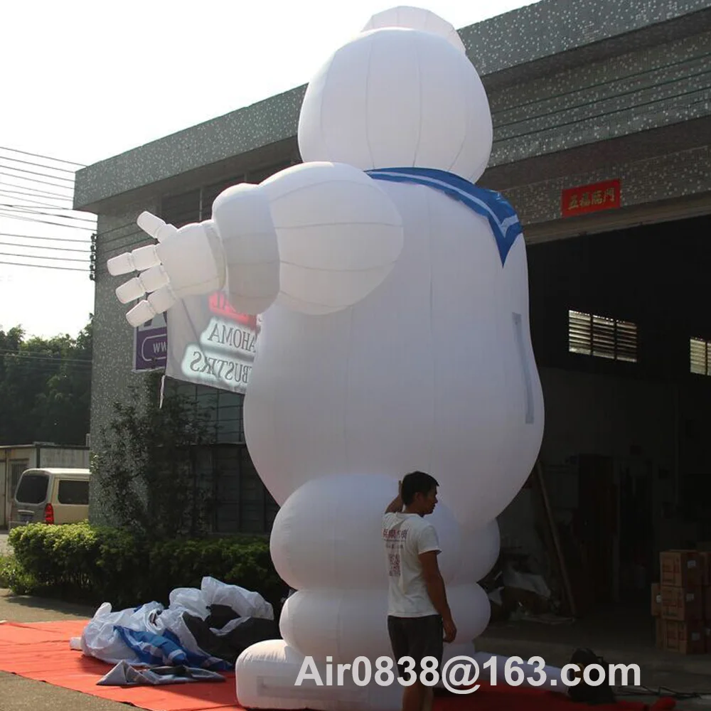 10ft-26ft Tall Giant Inflatable Stay Puft Marshmallow Man With LED Lights Halloween Ghostbusters Model For Outdoor Decor 4