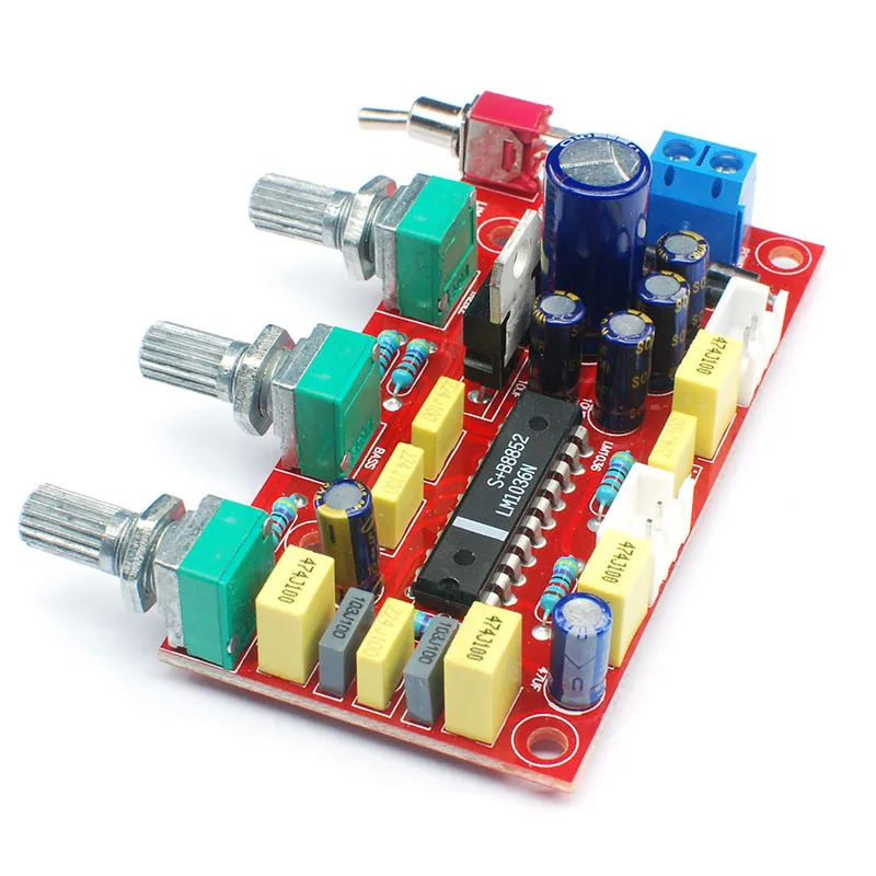 

LM1036 AC12-18V DC 16-25V OP-AMP усилитель предусилитель искусственная лампа громкости тона EQ бас панель управления DIY комплект полный комплект