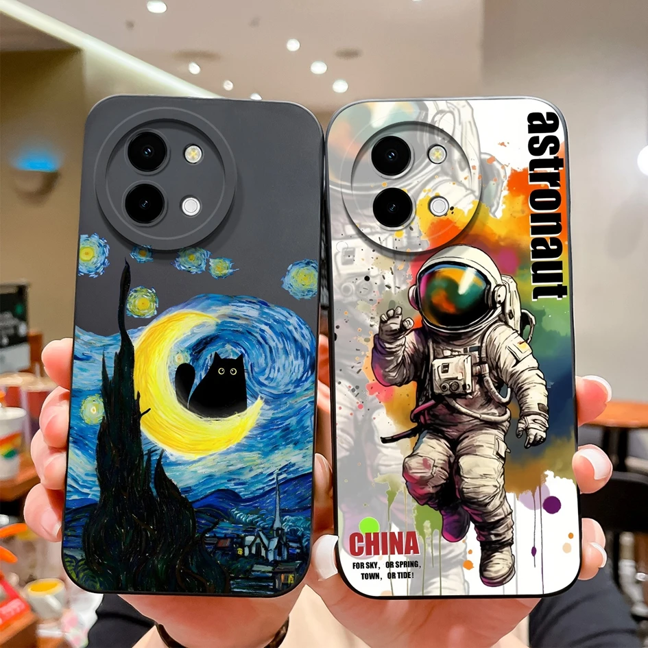 Stylish Painted Anti-Slip Liquid Silicone Phone Case
