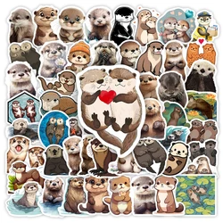 Adorable Cartoon Otter Sticker Set - DIY Gift, Decorative Decals for Laptops, Scrapbooks, Phones, and Bottles, Waterproof (30pcs - RANDOM)